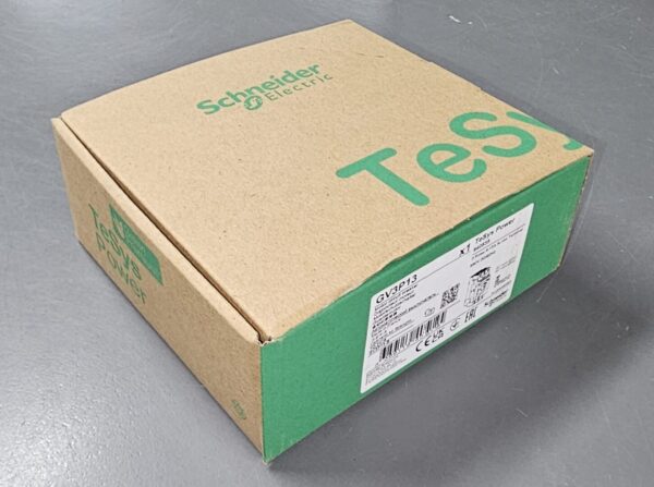 Green-accented cardboard box labeled GV3P13